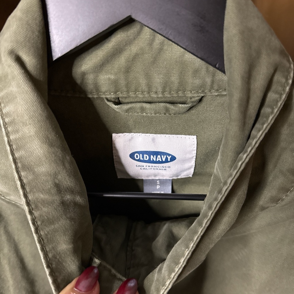OLD NAVY Drawstring-Waist Utility Jacket Military Green Sized small - Picture 3 of 3